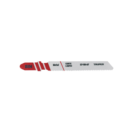 ST-118-AF Blíster con 5 seguetas 18 DPP zanco "T" corte recto metal