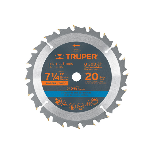 ST-720 Disco sierra 7- 1/4" para madera, 20 dientes centro 5/8"