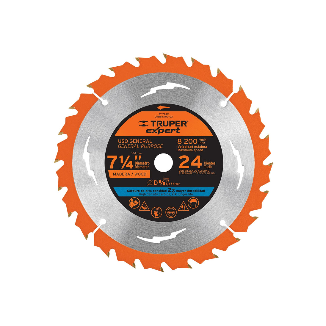 ST-724X Disco sierra 7-1/4" p/madera, 24 dientes centro 5/8", Expert