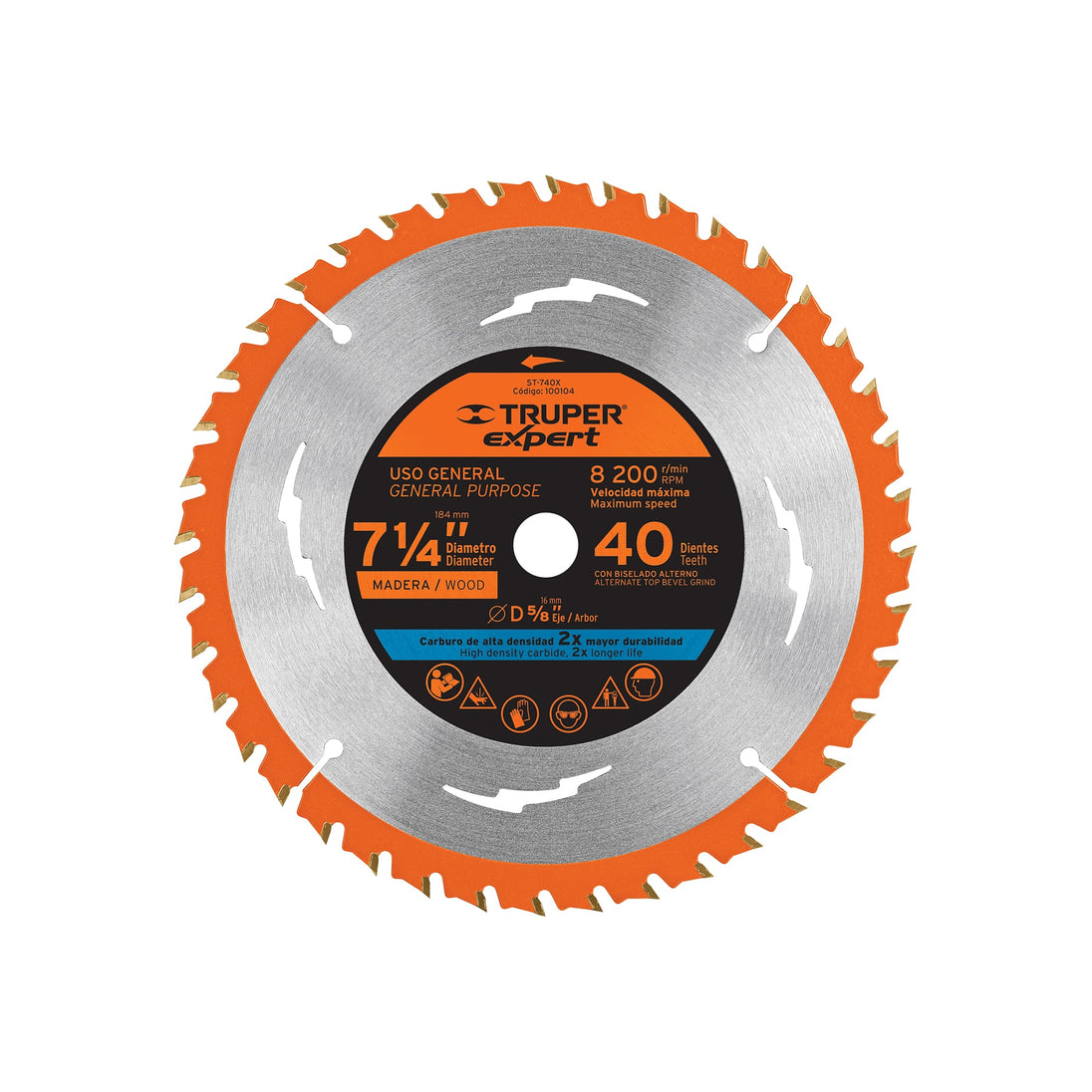 ST-740X Disco sierra 7-1/4" p/madera, 40 dientes centro 5/8", Expert
