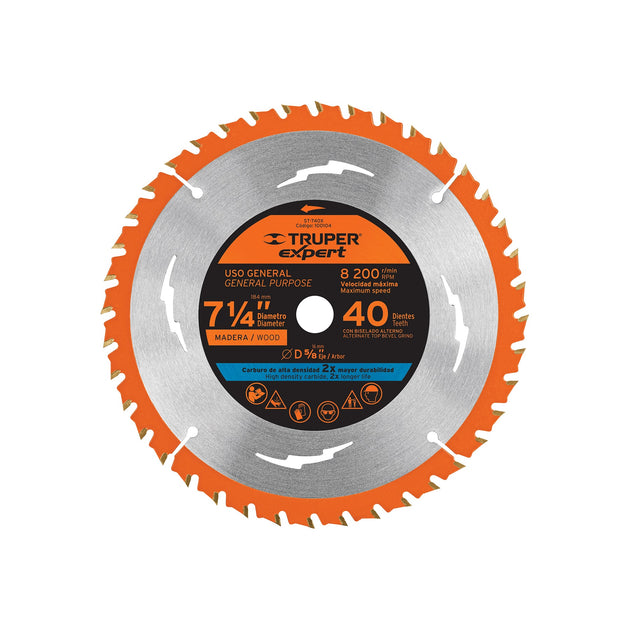 ST-740X Disco sierra 7-1/4" p/madera, 40 dientes centro 5/8", Expert