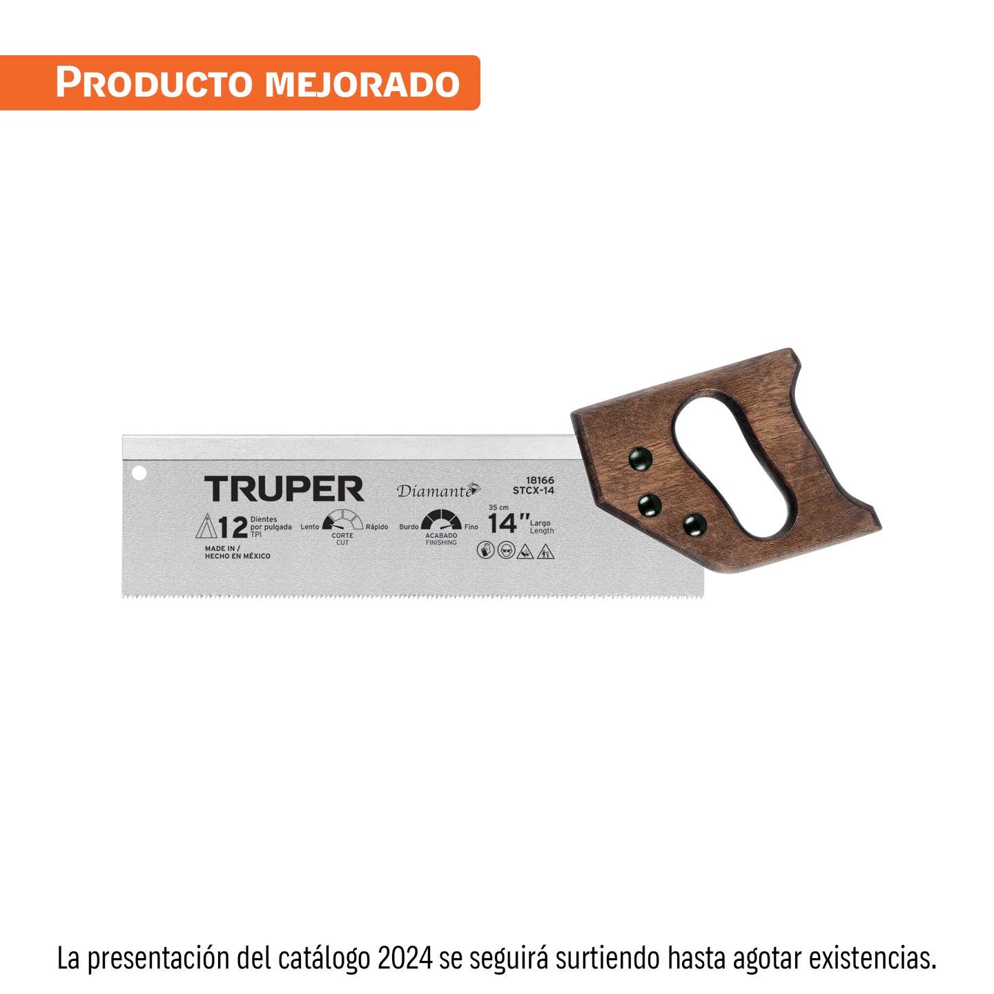 STCX-14 Serrucho de costilla 14" Diamante, 12 DPP, TRUPER