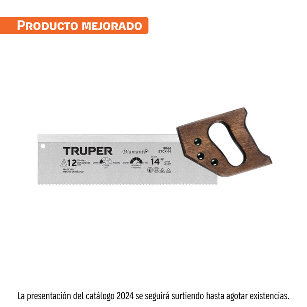 STCX-14 Serrucho de costilla 14" Diamante, 12 DPP, TRUPER