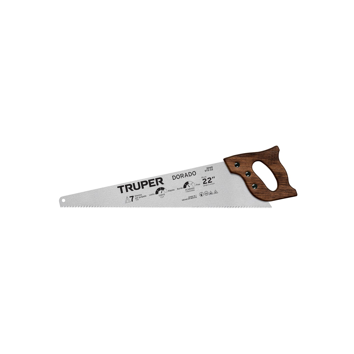 STD-22 Serrucho 22" Dorado, 7 DPP, Truper