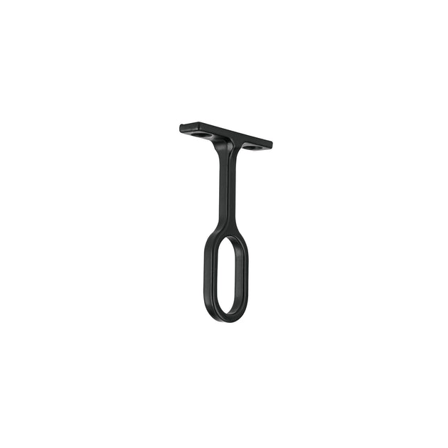 STO-5N Soporte negro para tubo ovalado de closet, HERMEX