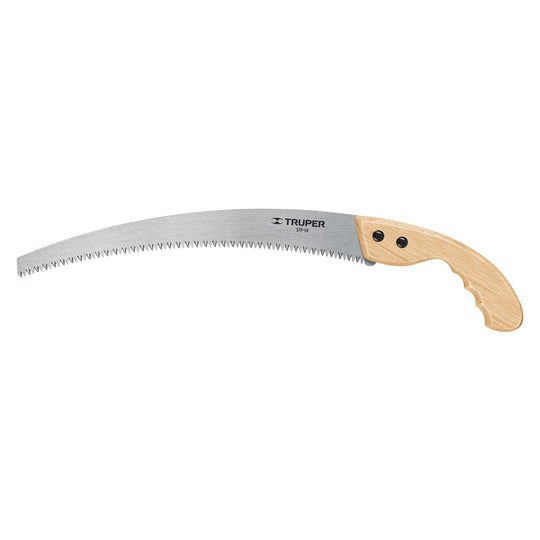 STP-14 Serrucho de poda 14",hoja curva,6 DPP, mango madera, TRUPER