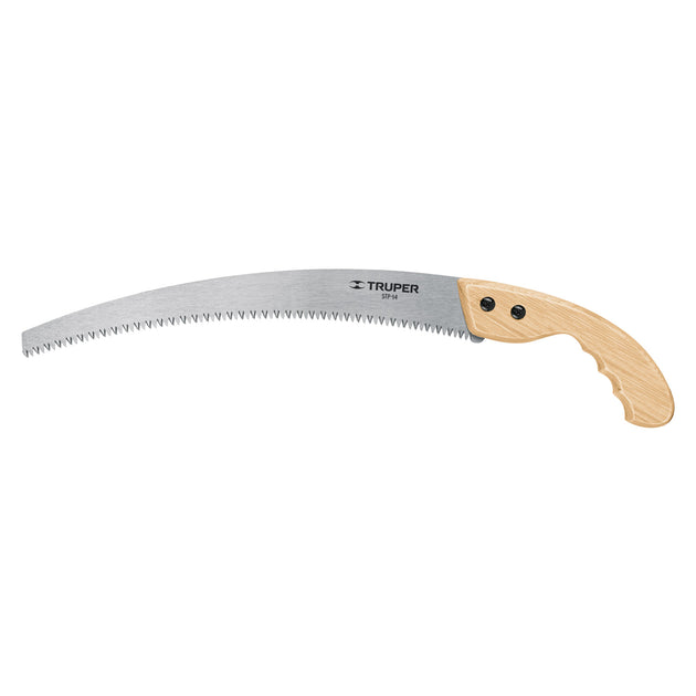 STP-14 Serrucho de poda 14",hoja curva,6 DPP, mango madera, TRUPER