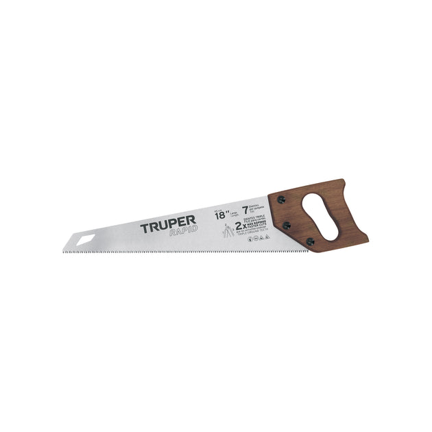 STR-18M Serrucho Rapid 18", 7 DPP, mango de madera, Truper