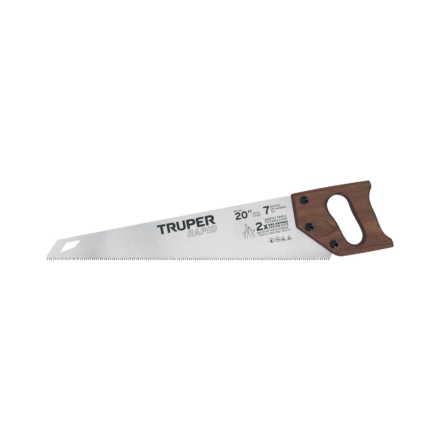 STR-20M Serrucho Rapid 20", 7 DPP, mango de madera, Truper