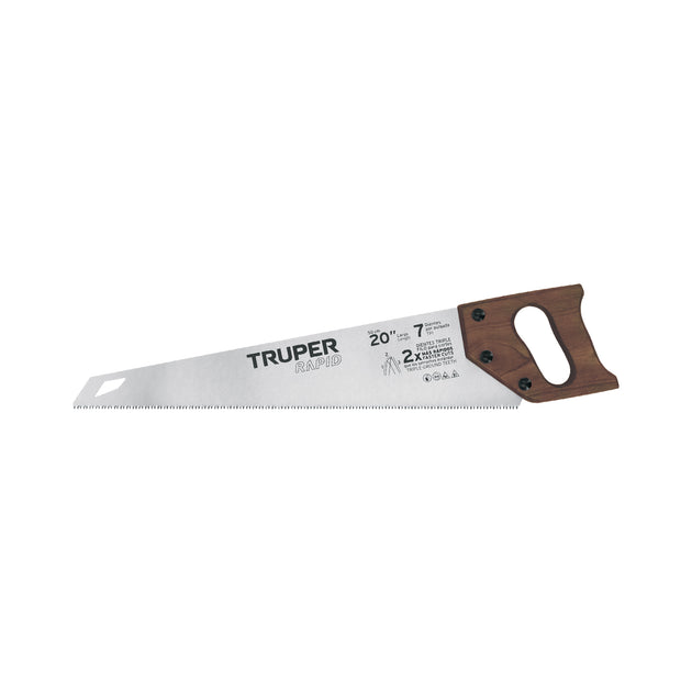 STR-20M Serrucho Rapid 20", 7 DPP, mango de madera, Truper