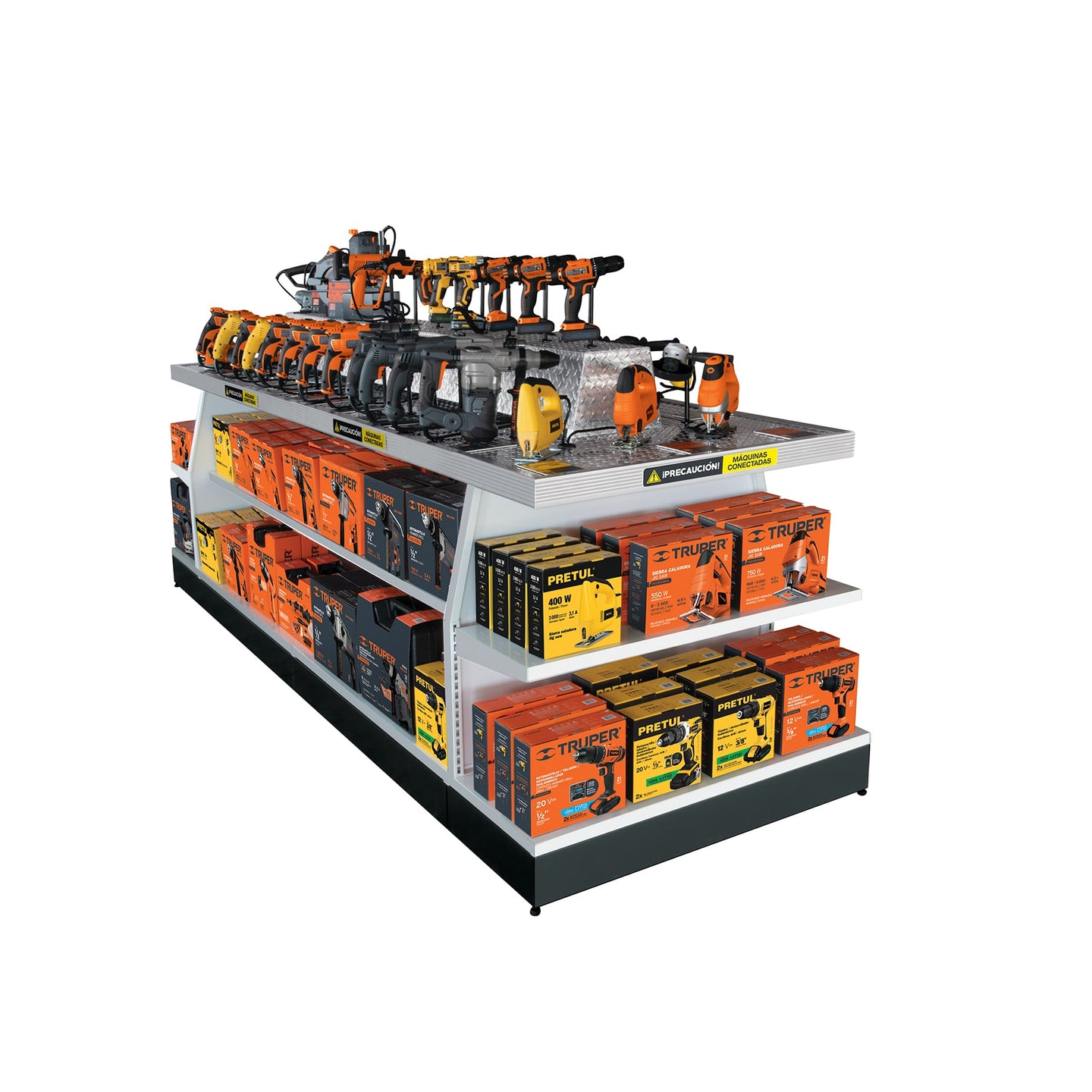 SUPER-MAQ-2 Mueble exhibidor con herramienta eléctrica