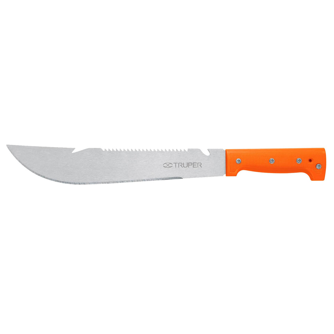 T-460-12 Machete rambo 12", cacha remachada naranja, TRUPER