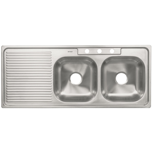 TA-1202TD Tarja de empotrar 120 x 50 cm doble tina derecha, FOSET