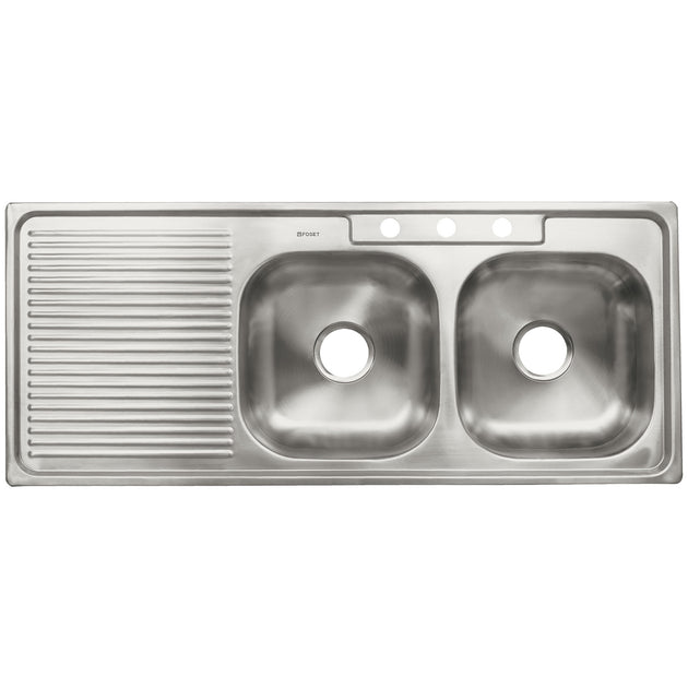 TA-1202TDB Tarja de empotrar 120x50cm doble tina derecha, FOSET BASIC