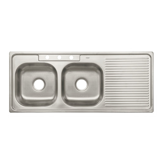 TA-1202TI Tarja de empotrar 120 x 50 cm doble tina izquierda, FOSET