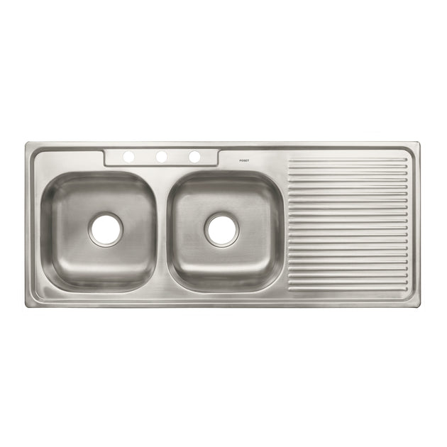 TA-1202TIB Tarja de empotrar 120x50cm doble tina izquierda, FOSET BASIC