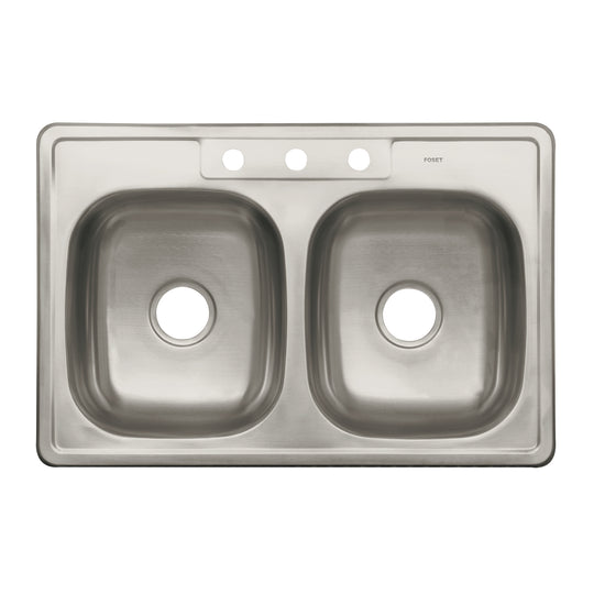 TA-842TB Tarja de empotrar 84x56cm doble tina, FOSET BASIC