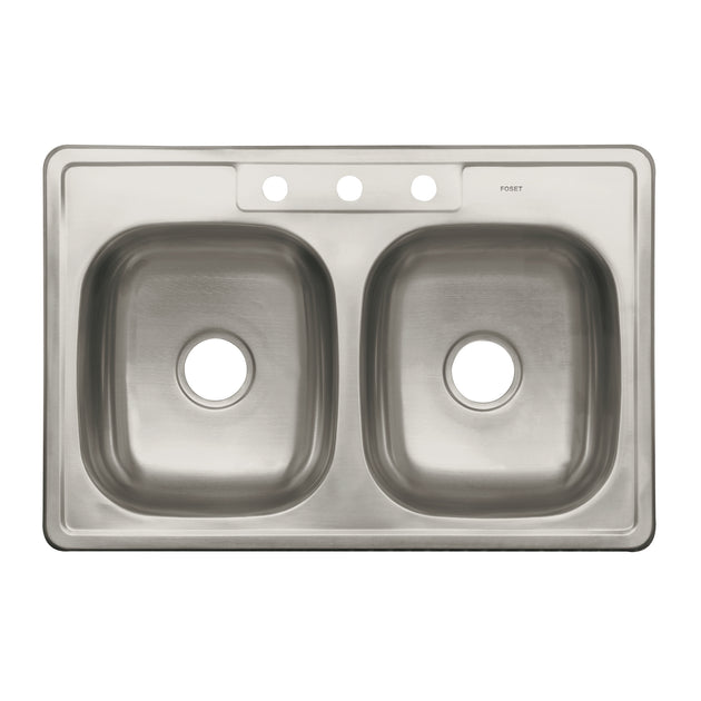TA-842TB Tarja de empotrar 84x56cm doble tina, FOSET BASIC
