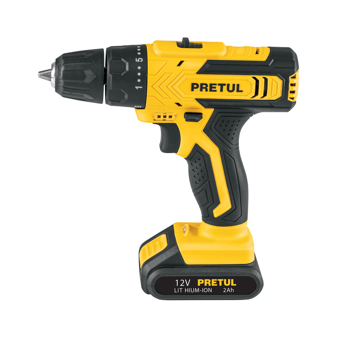 Taladro Atornillador Pretul 12V 3/8" 2Ah Ion Litio TALI-12P2