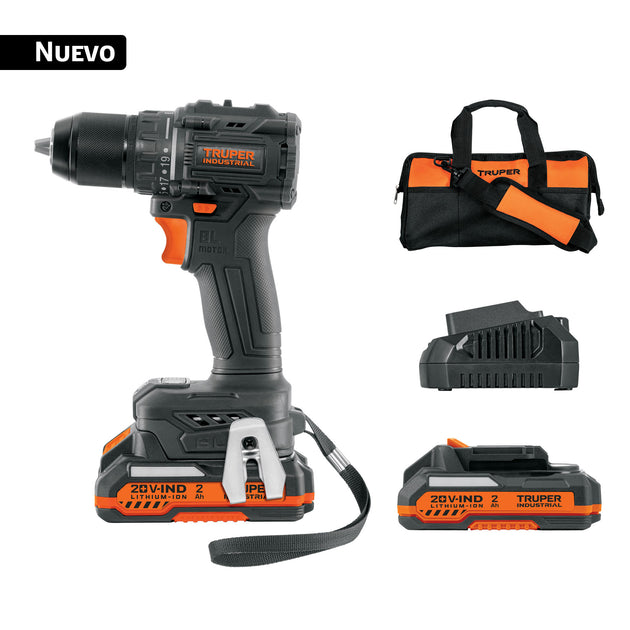 Taladro Inalámbrico Truper 20V Brushless 70Nm 1/2" 2Ah | N20-TAL-2