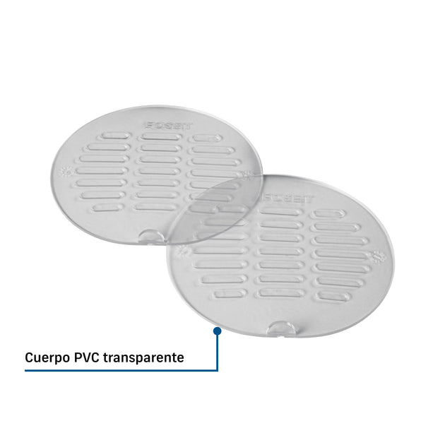 Tapa Coladera 5" PVC Transparente Anti Insectos Olores | Foset