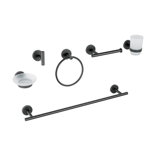 TBA-7000M Juego de 6 accesorios para baño acabado negro, FOSET TÚBIG