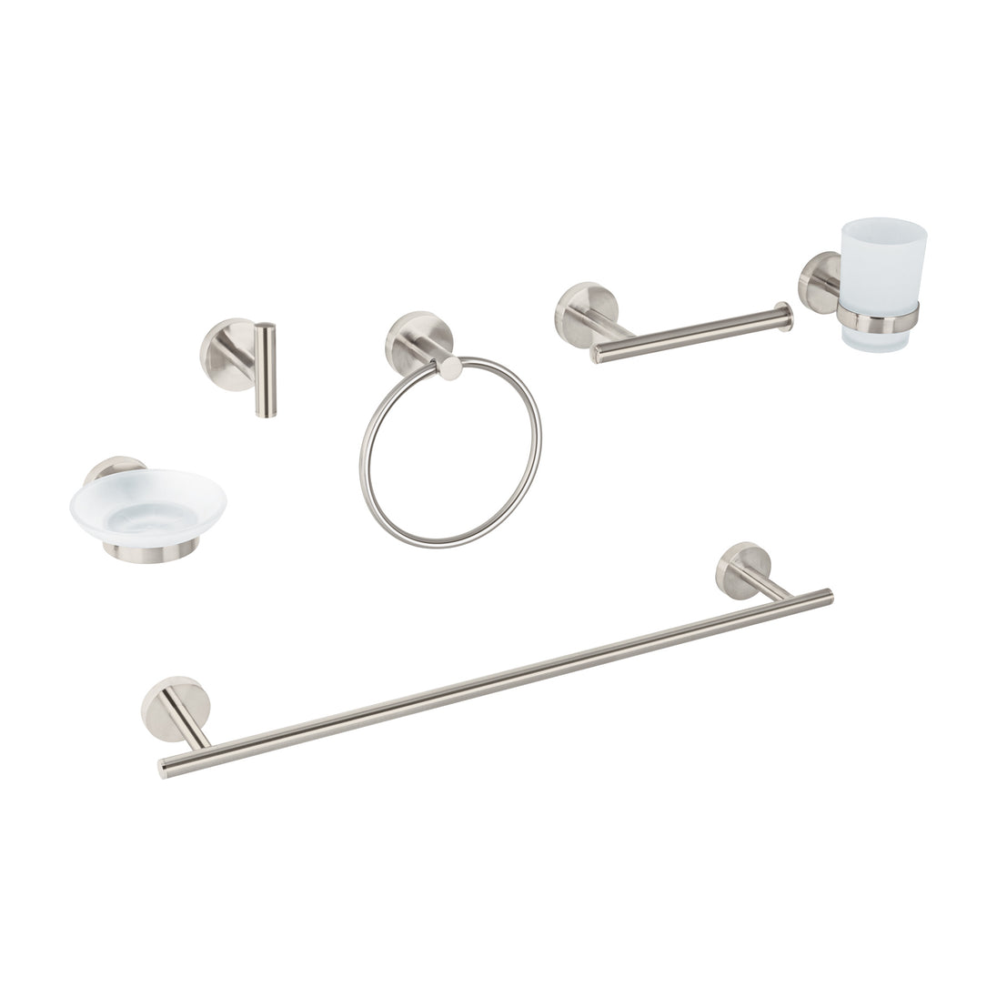 TBA-7000N Juego de 6 accesorios para baño acabado satín, FOSET TÚBIG