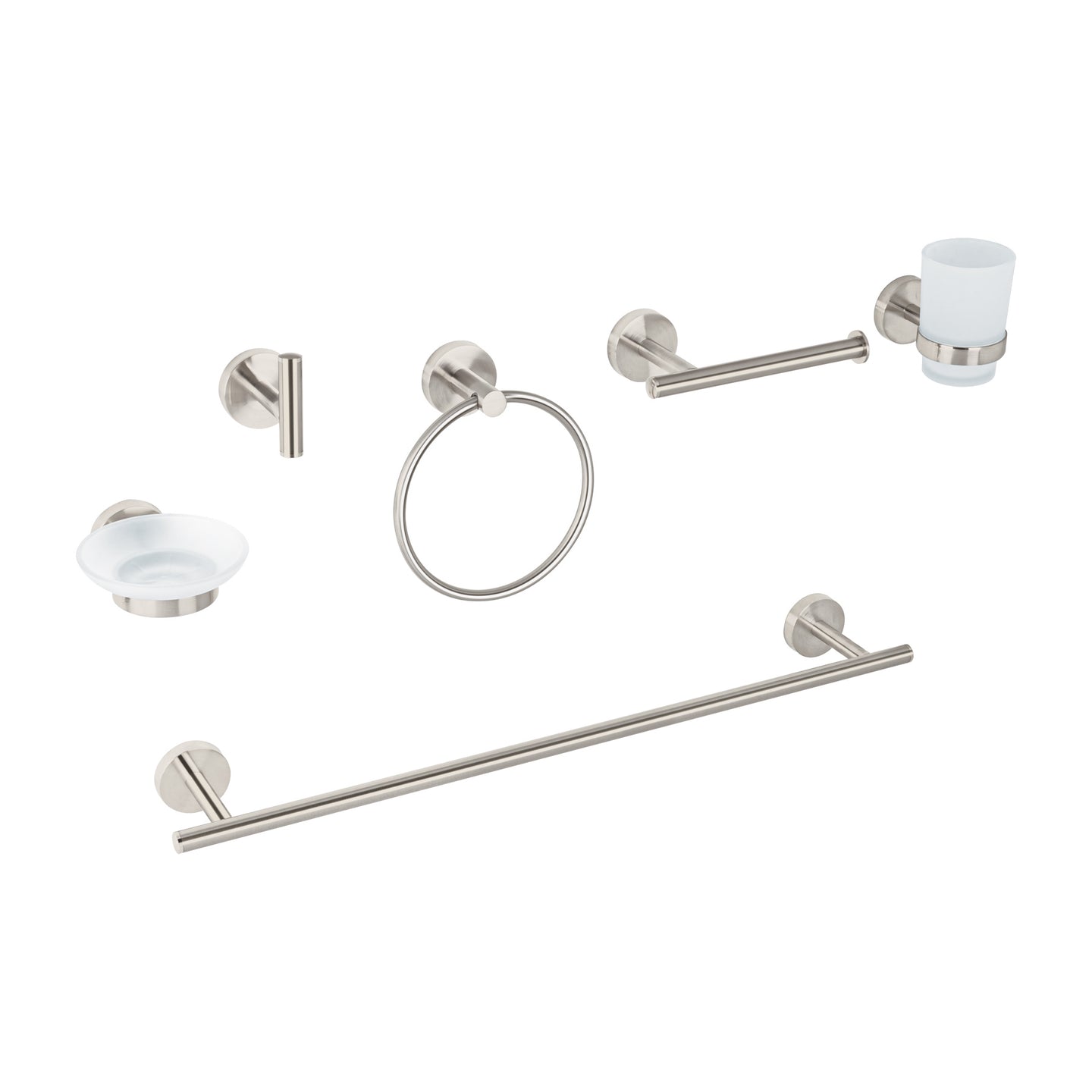 TBA-7000N Juego de 6 accesorios para baño acabado satín, FOSET TÚBIG