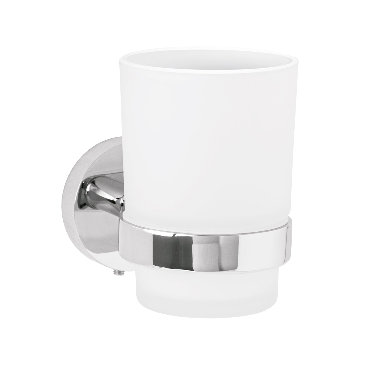 TBA-71 Portavaso cepillero cromo con vaso de vidrio, FOSET TÚBIG