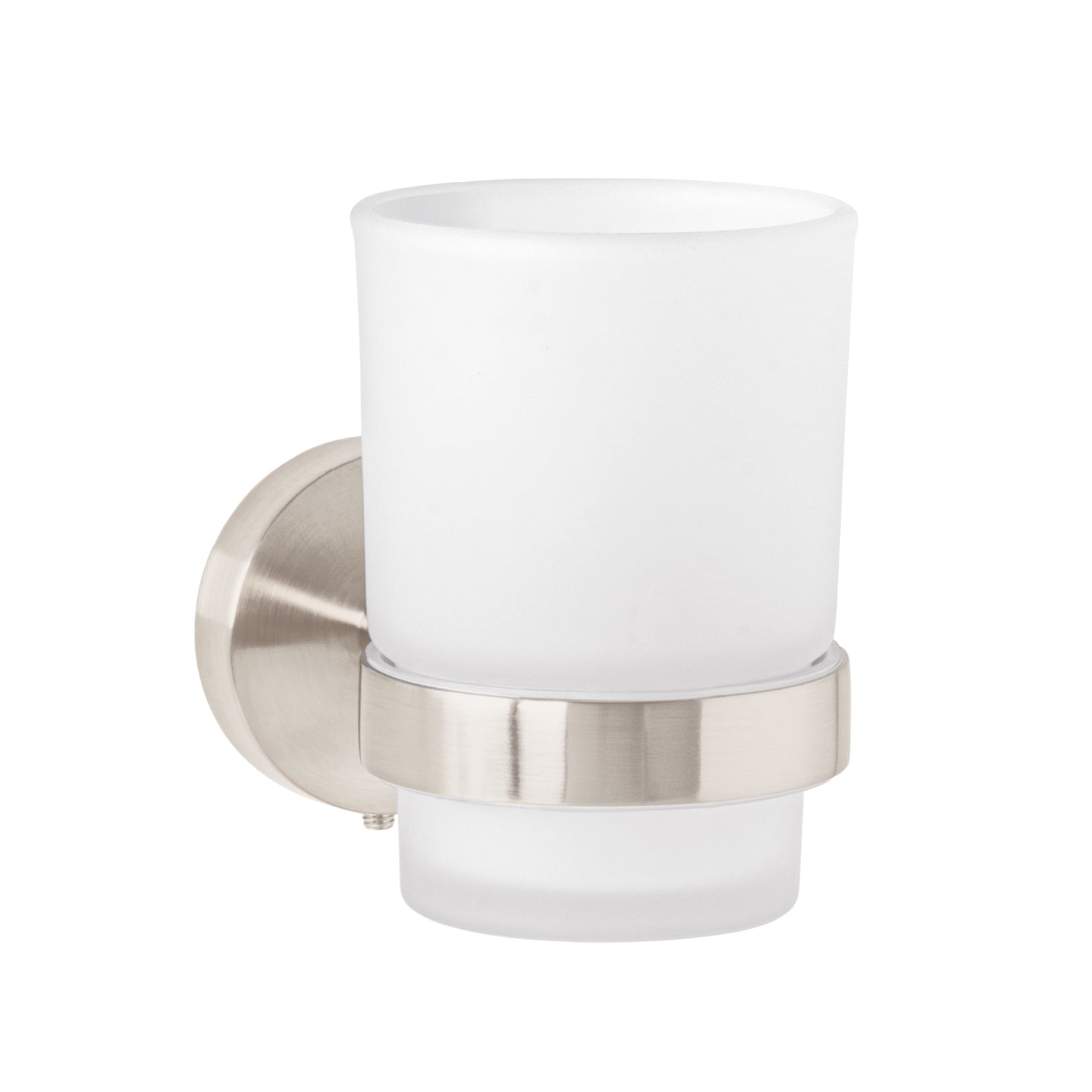 TBA-71N Portavaso cepillero satín con vaso de vidrio, FOSET TÚBIG
