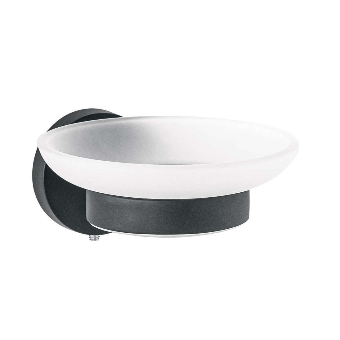 TBA-74M Jabonera metálica negro con plato de vidrio, FOSET TÚBIG