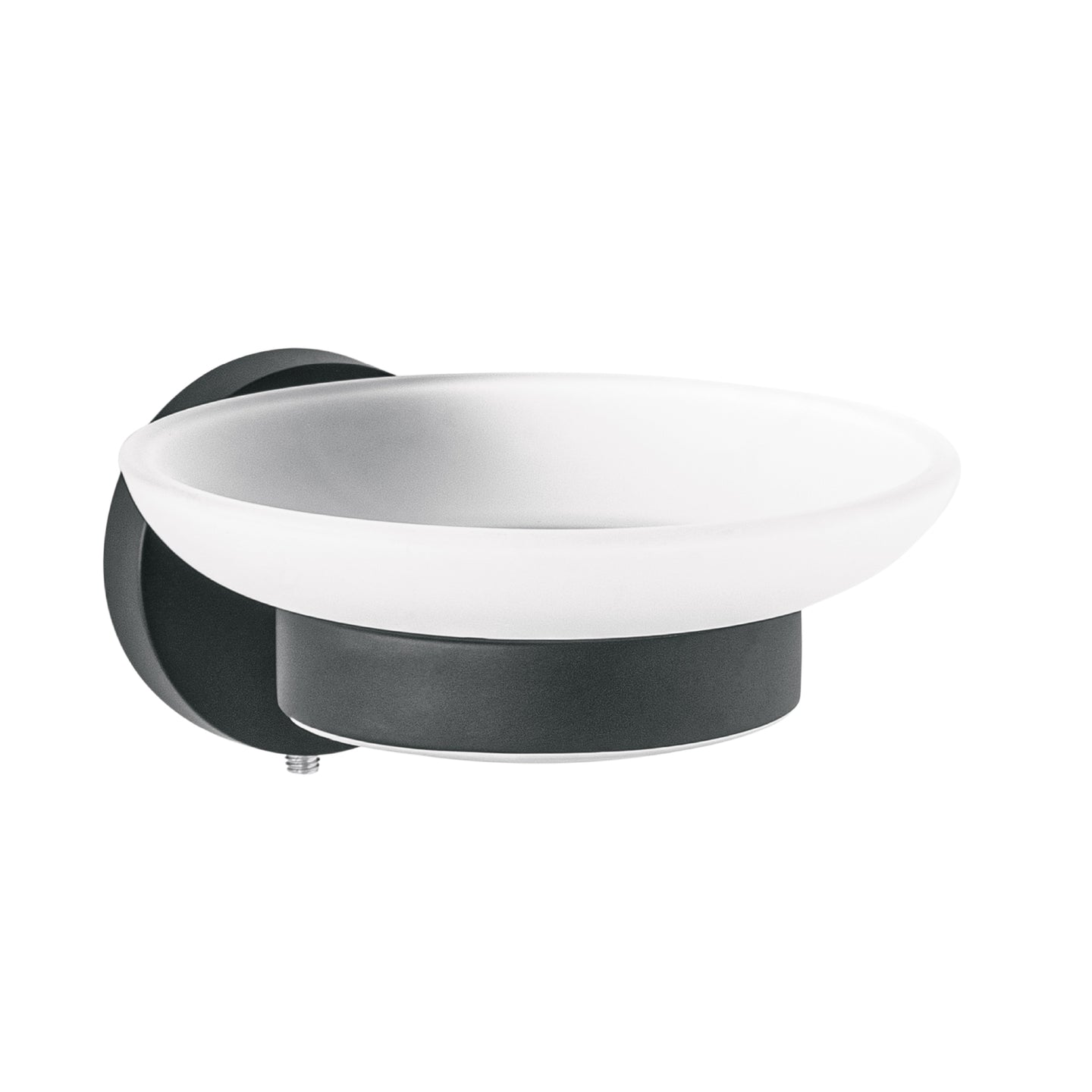 TBA-74M Jabonera metálica negro con plato de vidrio, FOSET TÚBIG