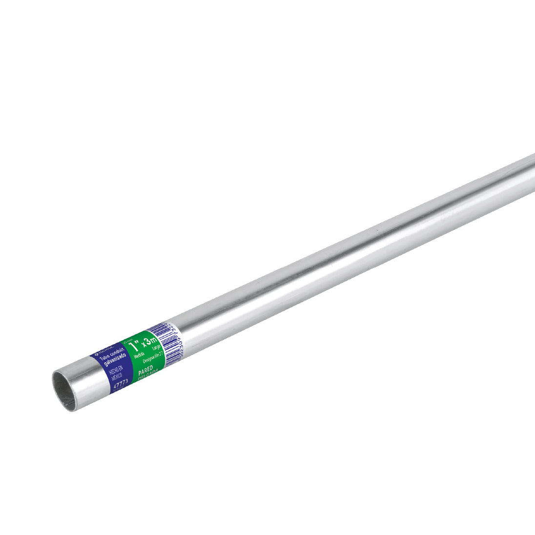 TC-1-DV Tubo Conduit 1" pared delgada (1.6 mm), et. verde, 3 m