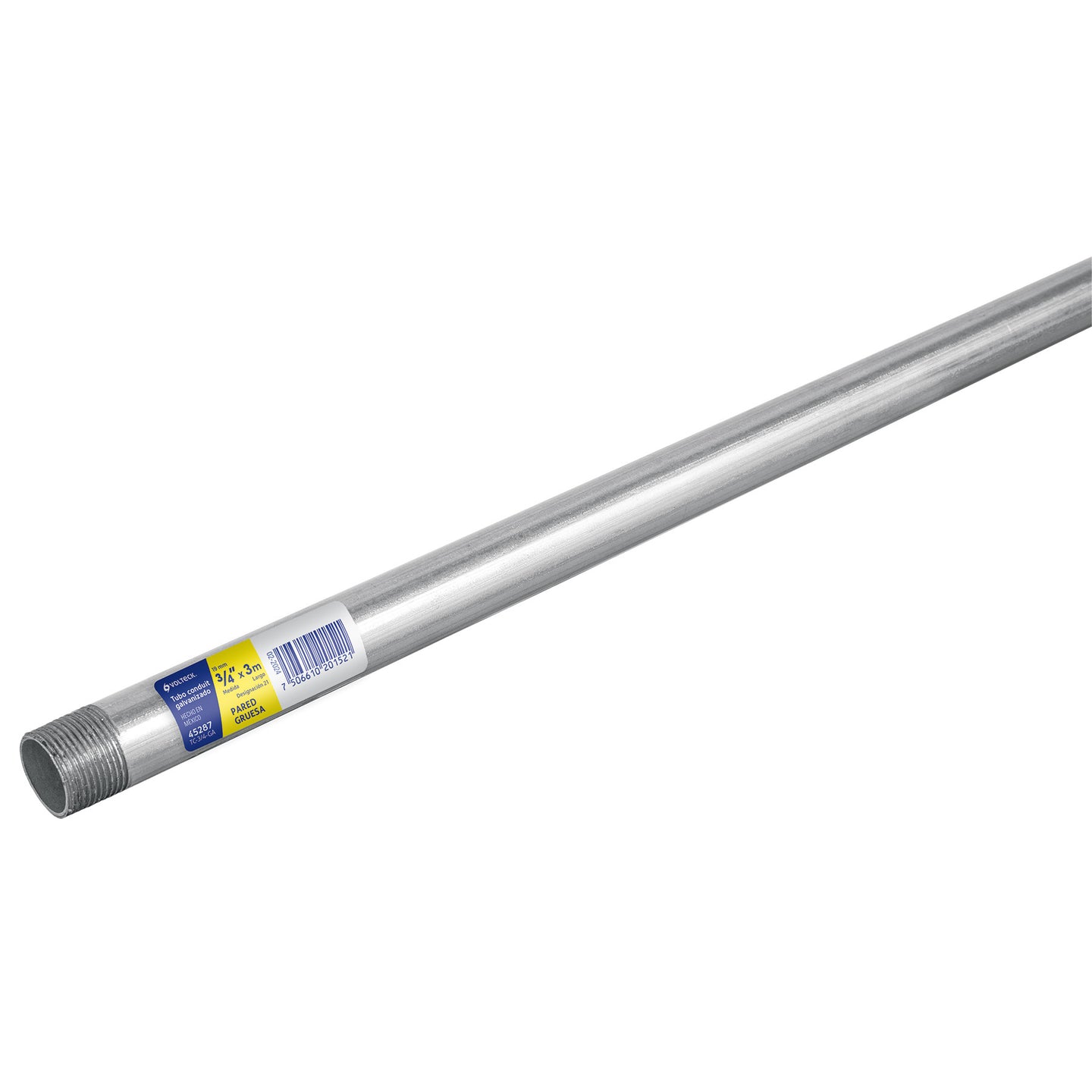 TC-3/4-GA Tubo Conduit 3/4" pared gruesa (1.6 mm), et. amarilla, 3 m