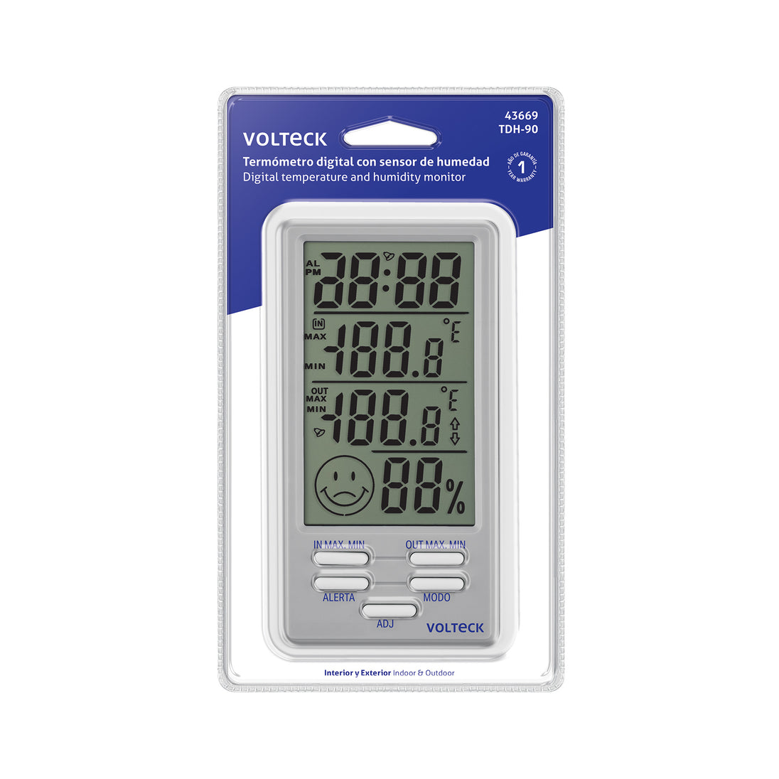 Volteck TDH-90 Termohigrómetro Digital Dual -50 a 90°C | Sensor 2m