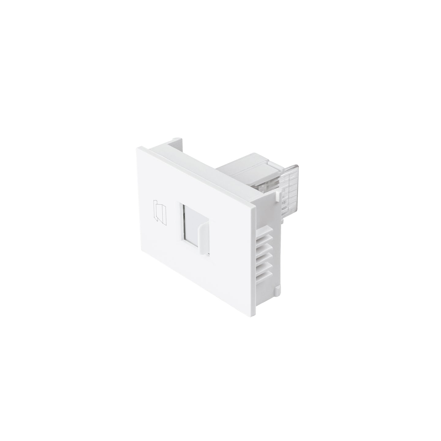 TE15-EB Toma de teléfono, 1.5 módulos, línea Española, color blanco