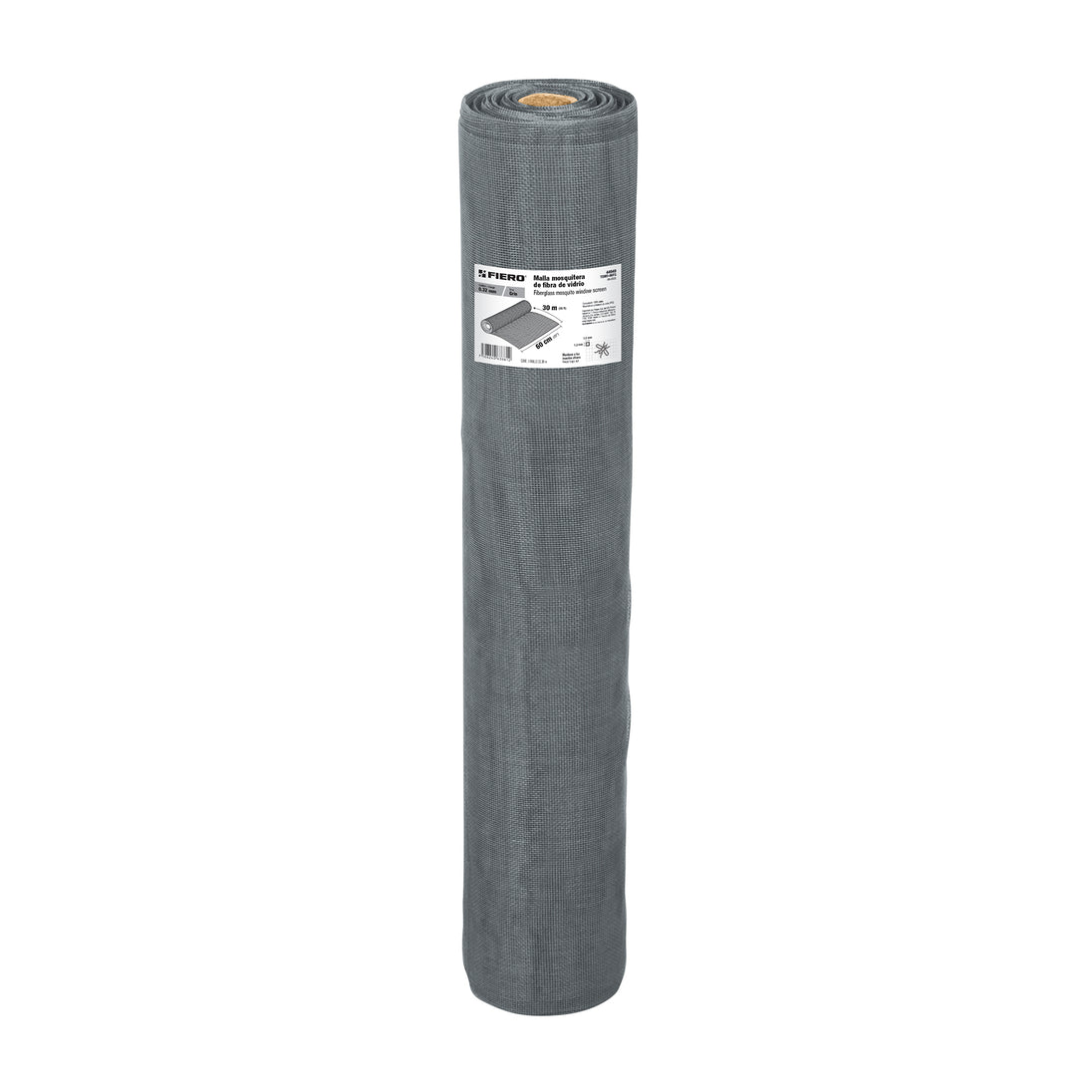 TEMO-06FG Rollo de 30 m x 0.6 m malla mosquitera fibra de vidrio gris
