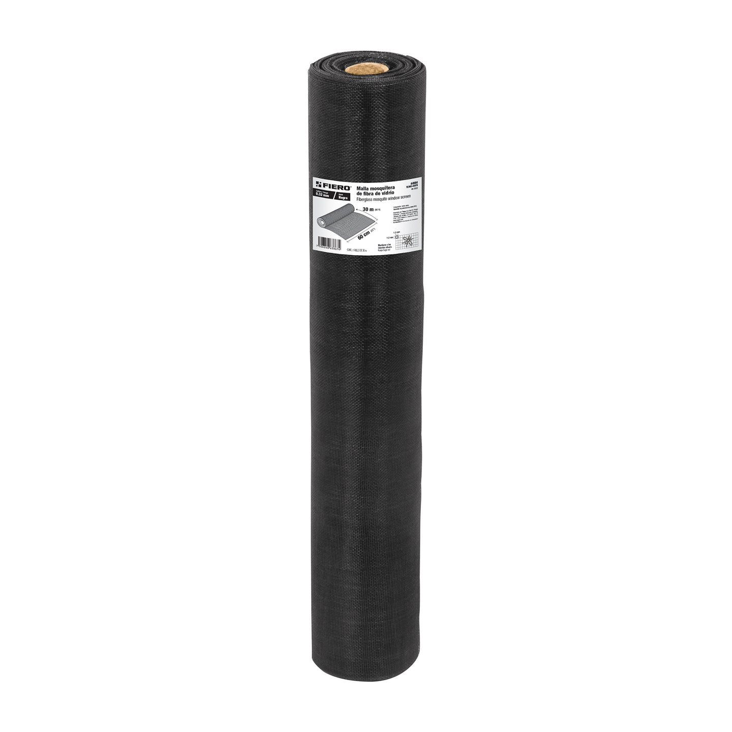 TEMO-06FN Rollo de 30 m x 0.6 m malla mosquitera fibra de vidrio negra
