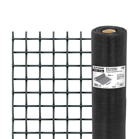 TEMO-07FN Rollo de 30 m x 0.75m malla mosquitera fibra de vidrio negra