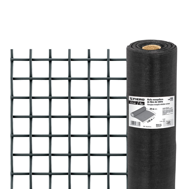 TEMO-10FN Rollo de 30 m x 1.05m malla mosquitera fibra de vidrio negra