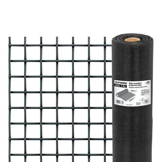 TEMO-15FN Rollo de 30 m x 1.5 m malla mosquitera fibra de vidrio negra