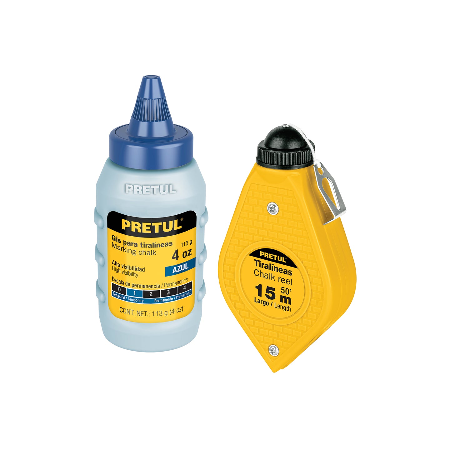 TL-50P Tiralíneas plástico con gis 15 m (50 ft), Pretul