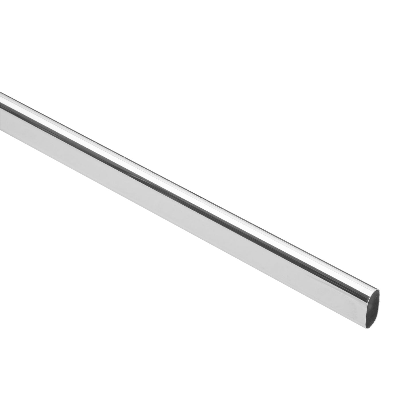 TO-524 Tubo ovalado para clóset, 2.4 m, acero cromado, HERMEX