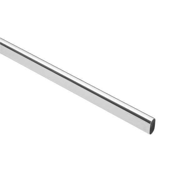 TO-524 Tubo ovalado para clóset, 2.4 m, acero cromado, HERMEX