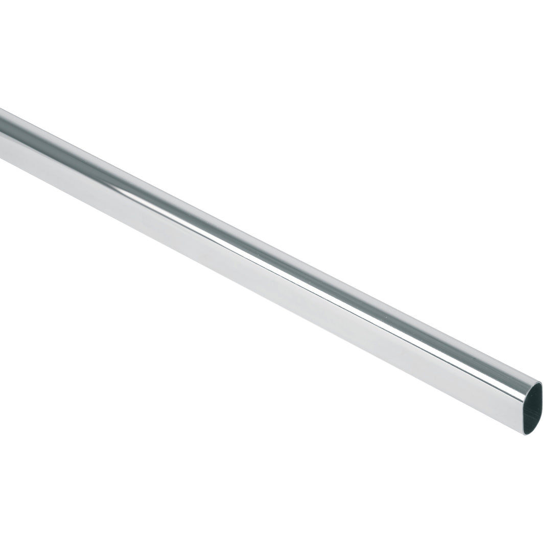 TO-530 Tubo ovalado para clóset, 3.0 m, acero cromado, HERMEX