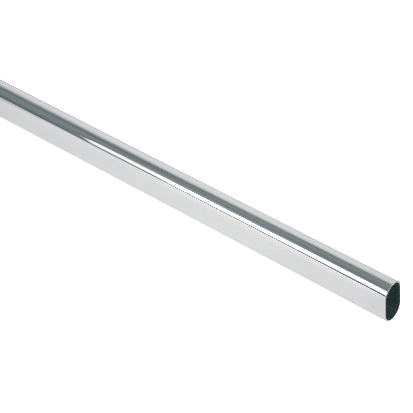 TO-530 Tubo ovalado para clóset, 3.0 m, acero cromado, HERMEX