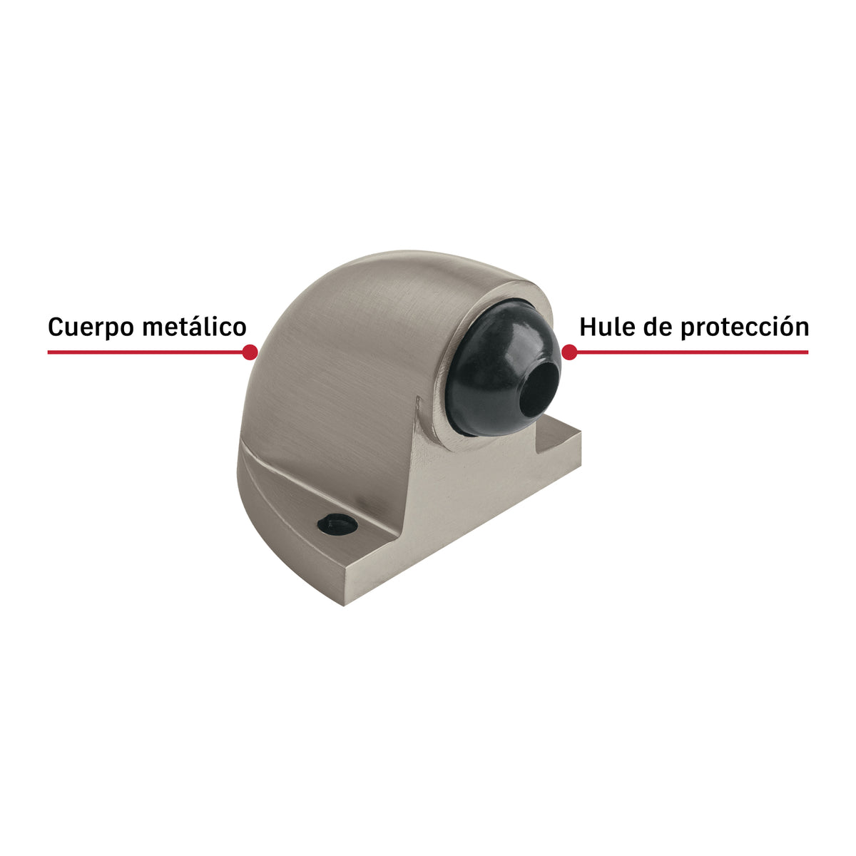 Tope Puerta Metálico Níquel Satinado c/ Hule Hermex TOCO-4