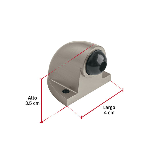 Tope Puerta Metálico Níquel Satinado c/ Hule Hermex TOCO-4