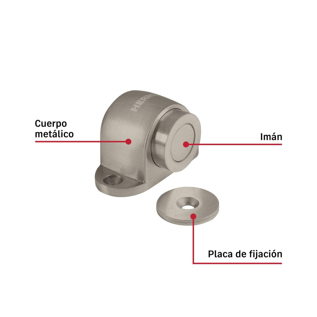 Tope Puerta Magnético Hermex TOMA-4 Níquel Satinado 50mm