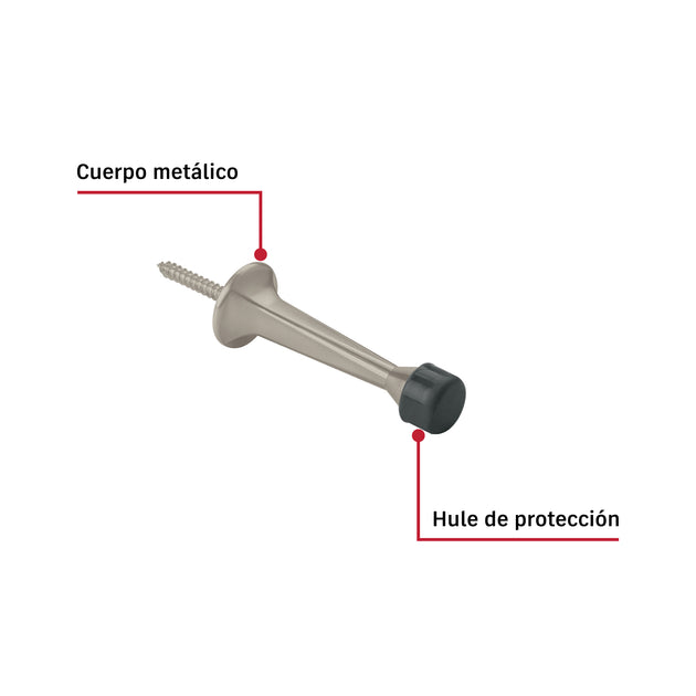 Tope Piso Metálico Hermex TORE-4 Hule 7cm Níquel | Ferretería
